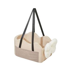 Pet Car Seat Dog Booster Car Seat for Small Dog (Color: Light Brown, type: Pet Supplies)